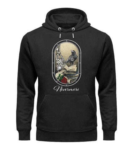 Bio-Kapuzenpullover/Hoodie Rabe "Nevermore" - Vestes non Verba