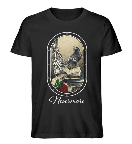 Bio-Baumwoll T-Shirt Rabe "Nevermore" - Vestes non Verba